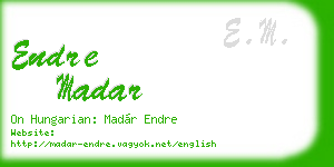 endre madar business card