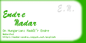 endre madar business card